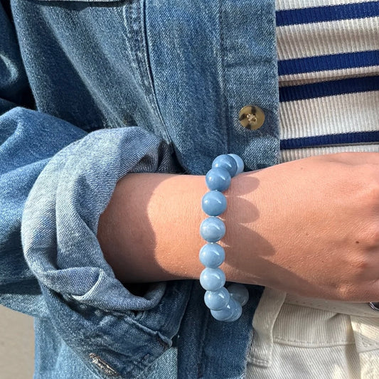 Chunky Aquamarine stretch bracelet
