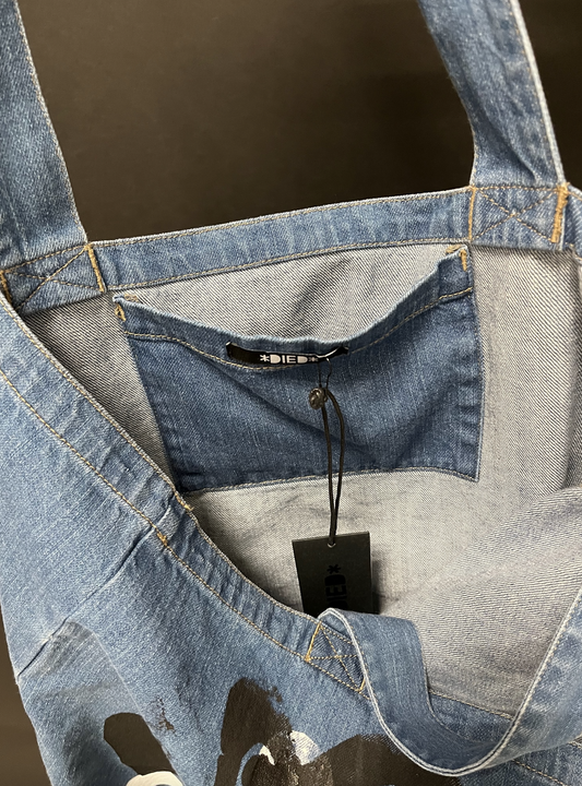 Art bag denim "ALL HEARTS"