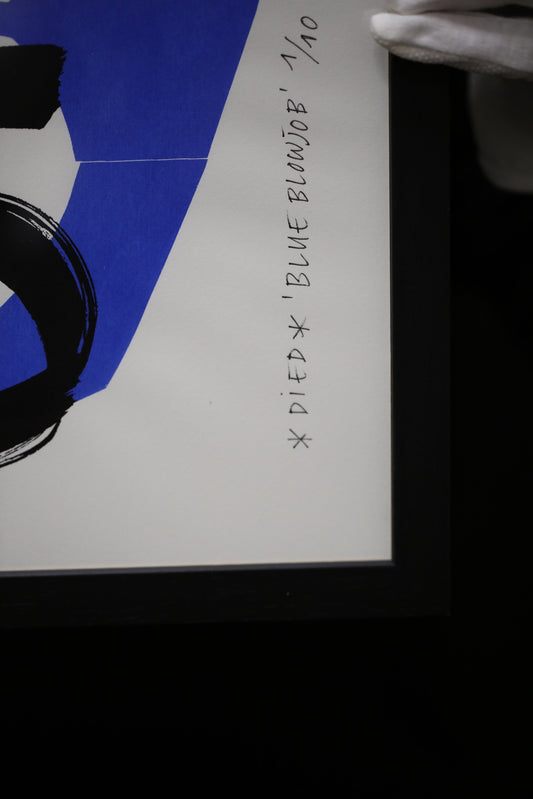 Artwork on paper "BLUE BL*WJOB"