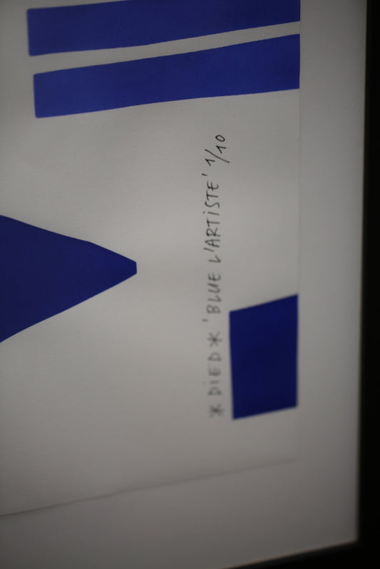 Artwork on paper "BLUE L'ARTISTE"