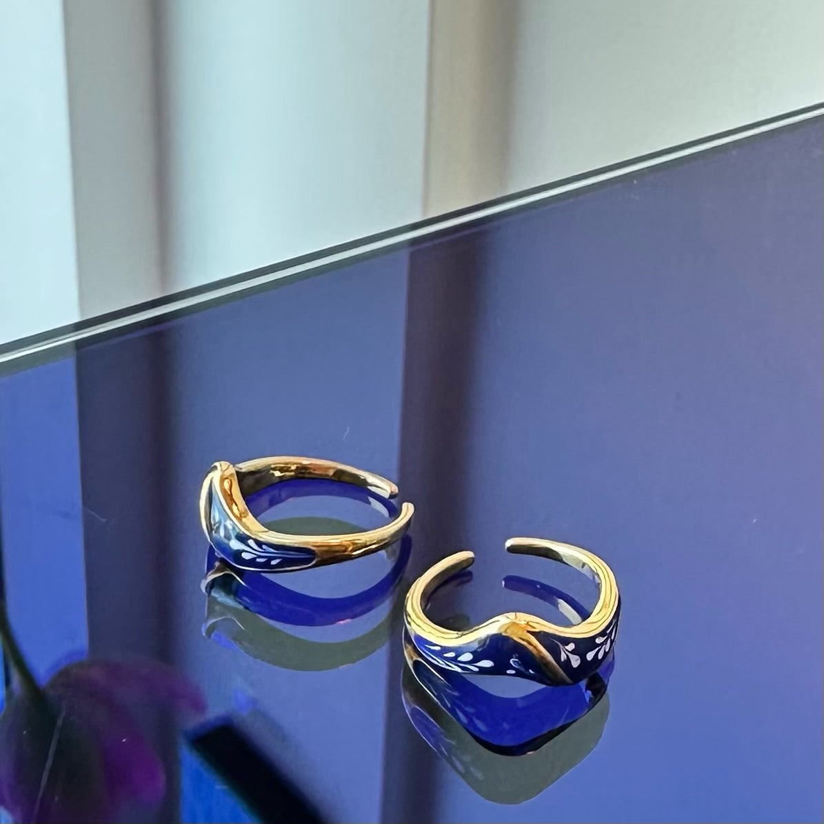 Stellar Branches Ring - Gold Blue