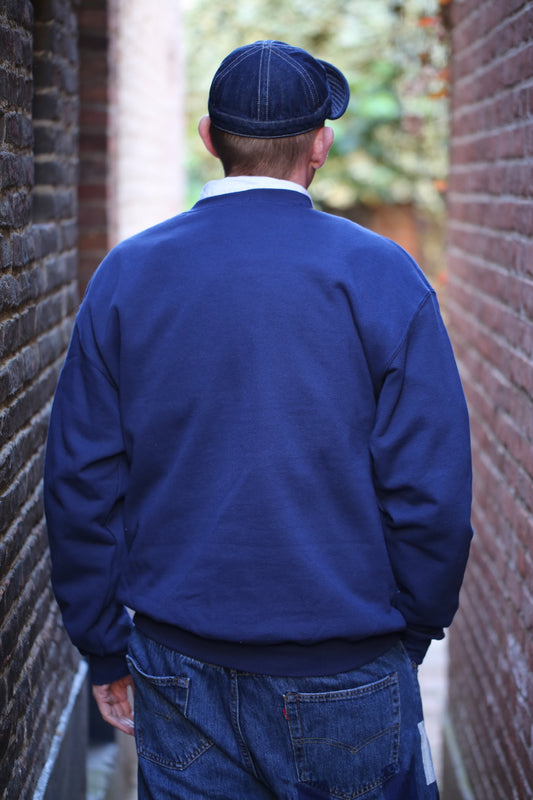 Art sweater "Painted Stripes” on Navy