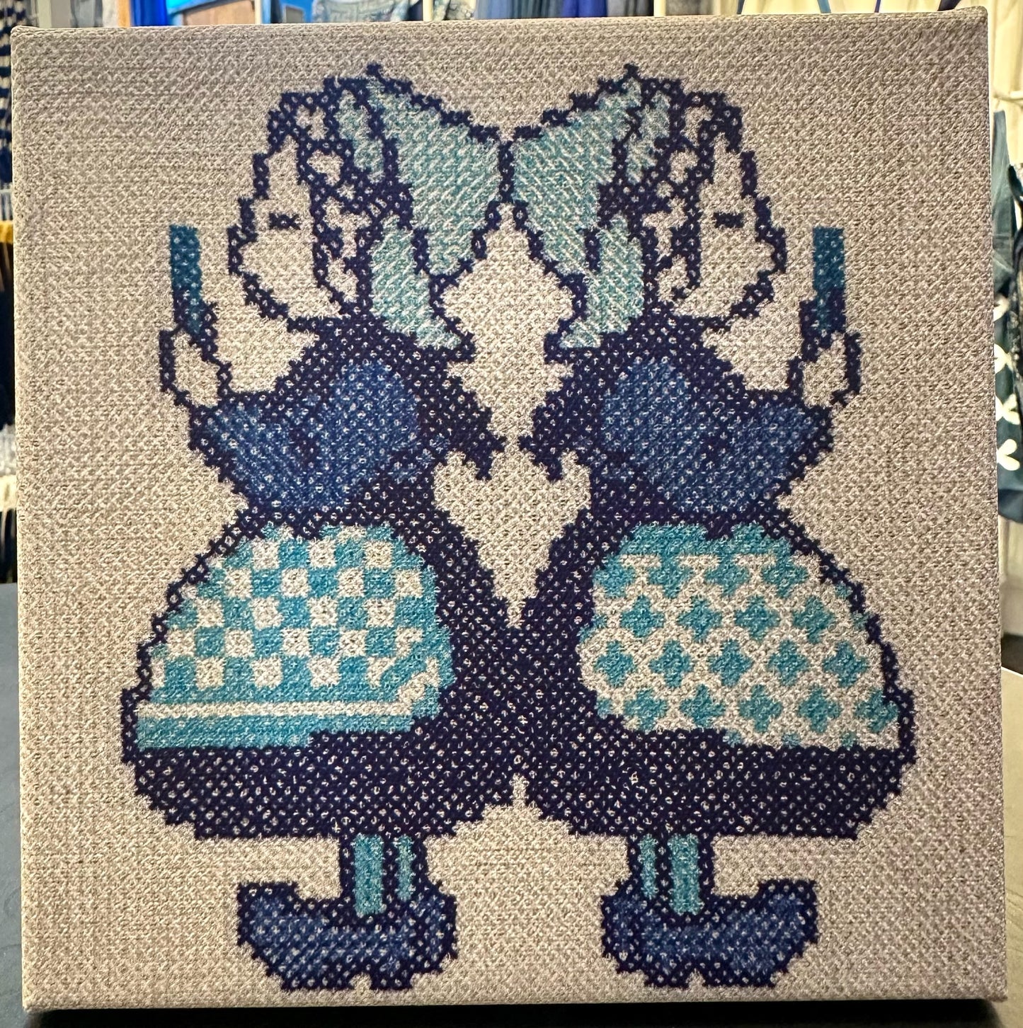 Delft Blue Printed Embroidery 7A