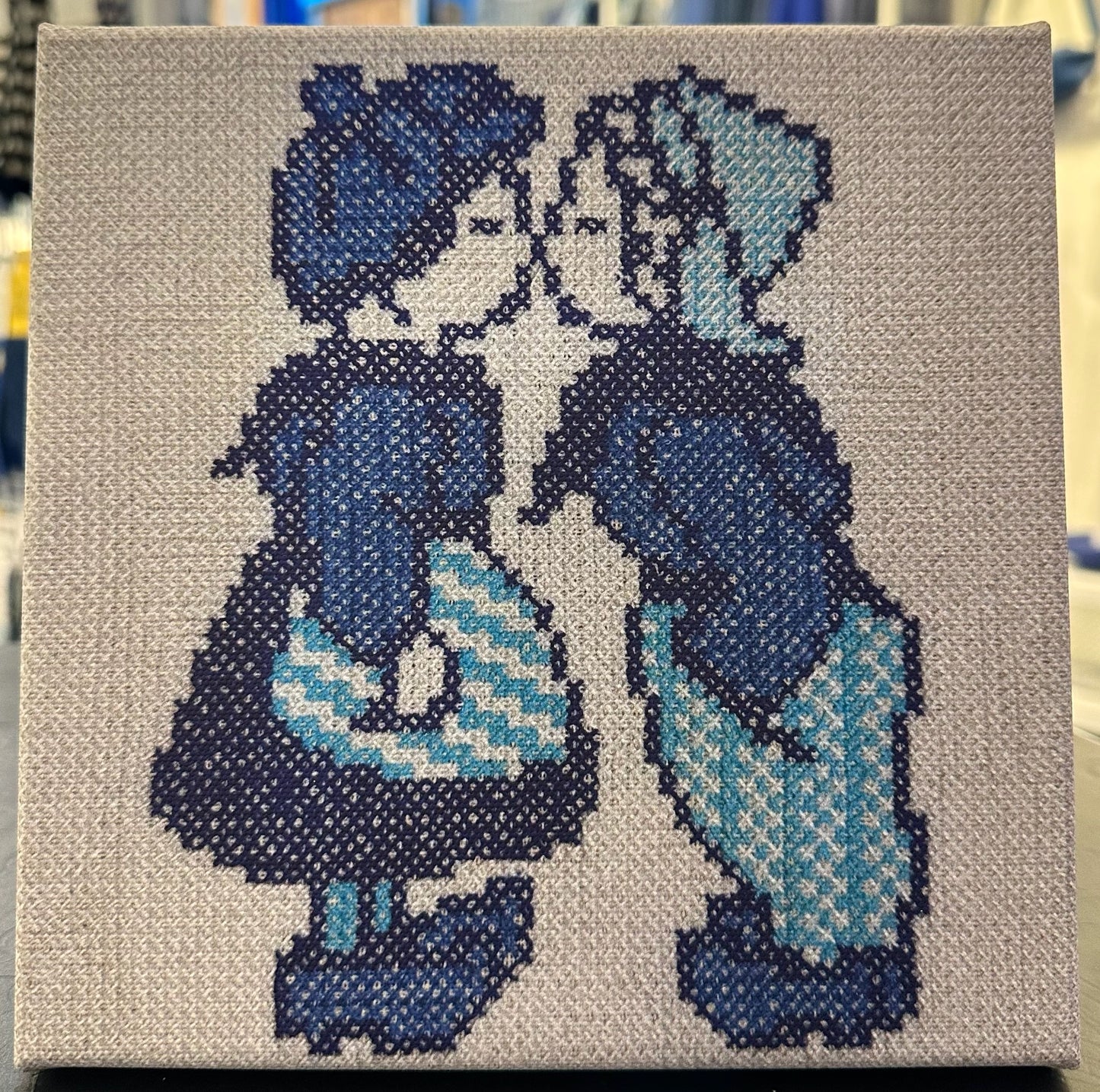 Delft Blue Printed Embroidery 4A