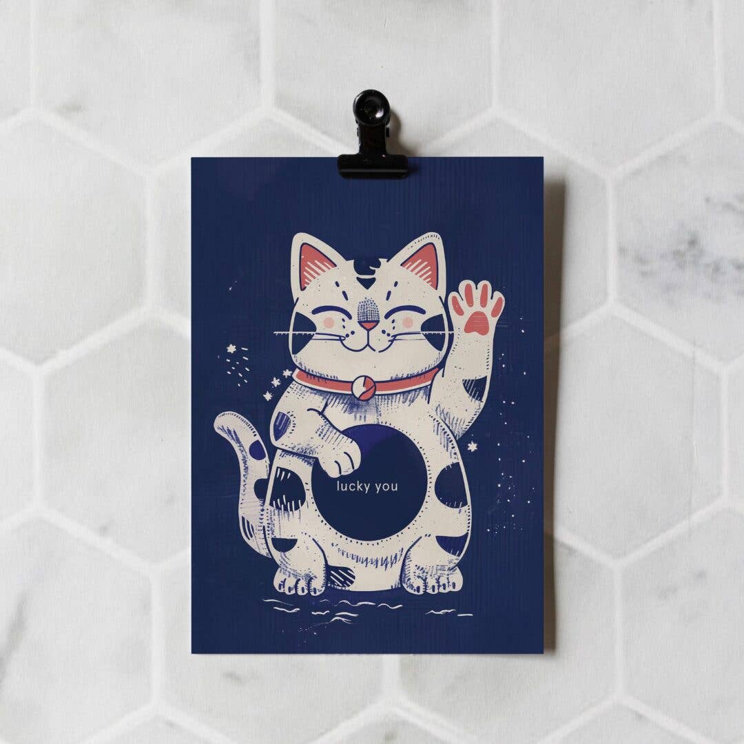 Botanopia - Lucky Cat | Everyday Greeting Card | Good luck card