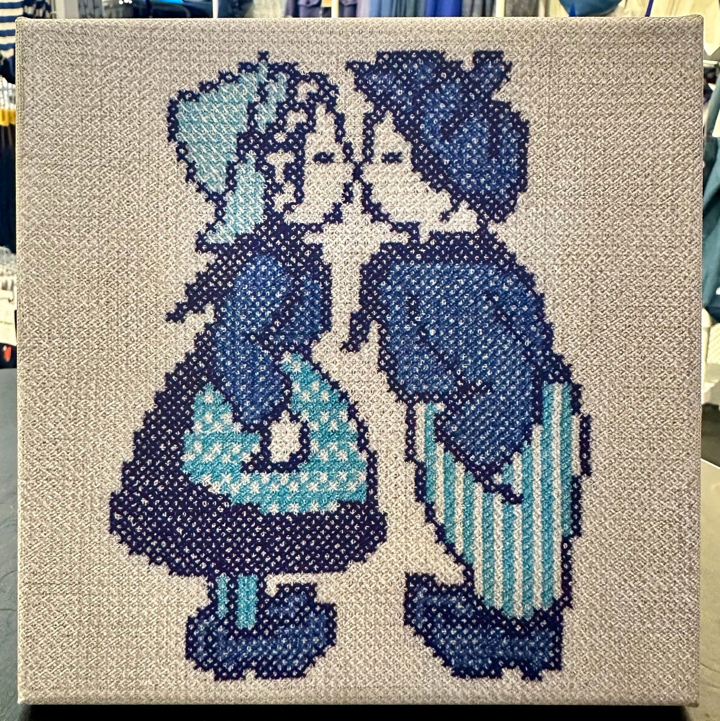 Delft Blue Printed Embroidery 1A