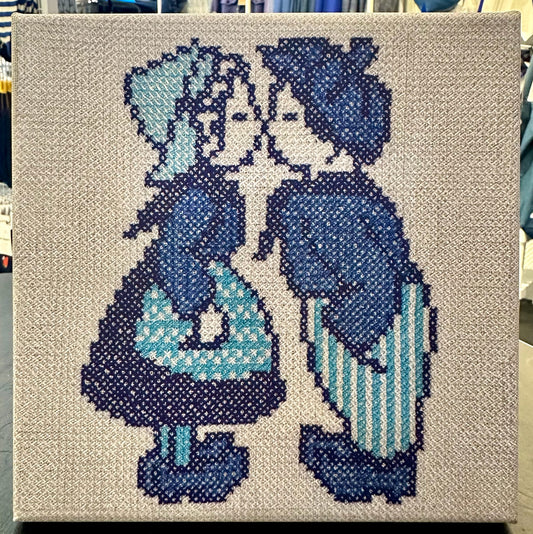 Delft Blue Printed Embroidery 1A