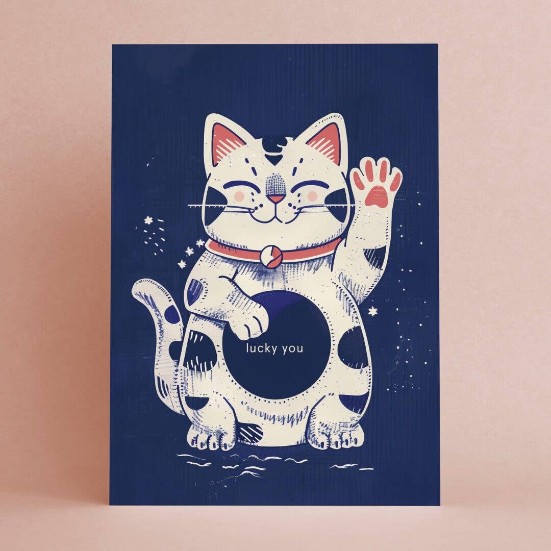 Botanopia - Lucky Cat | Everyday Greeting Card | Good luck card