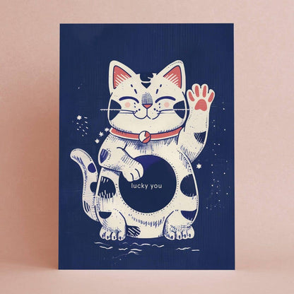 Botanopia - Lucky Cat | Everyday Greeting Card | Good luck card