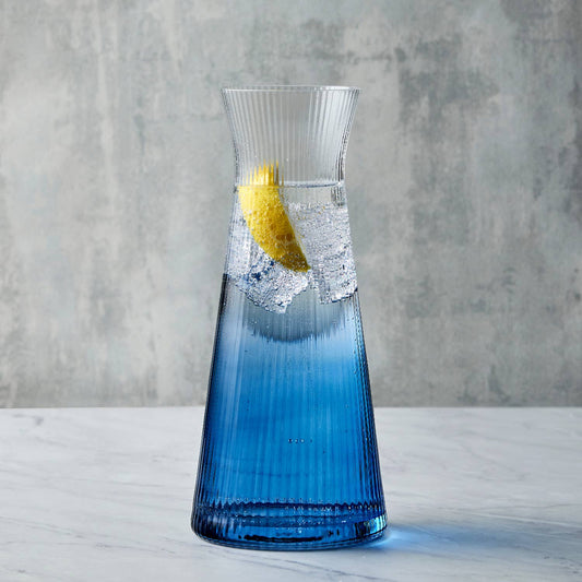 Empire blue glass carafe
