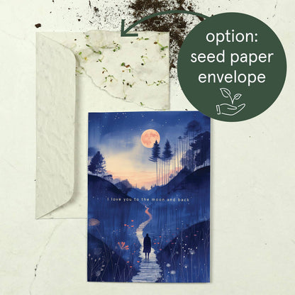 Botanopia - I love you to the moon and back | Love Card