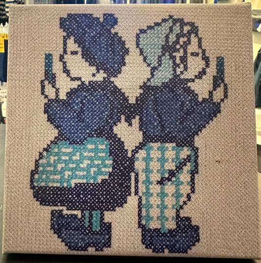 Delft Blue Printed Embroidery 8A