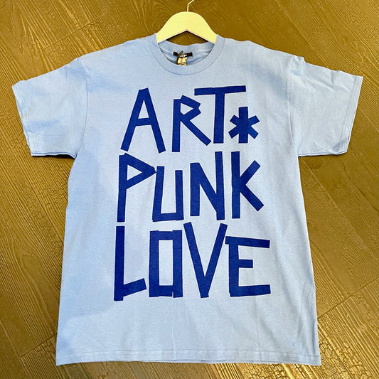 Art tee "BLUE ART PUNK LOVE" on iris blue