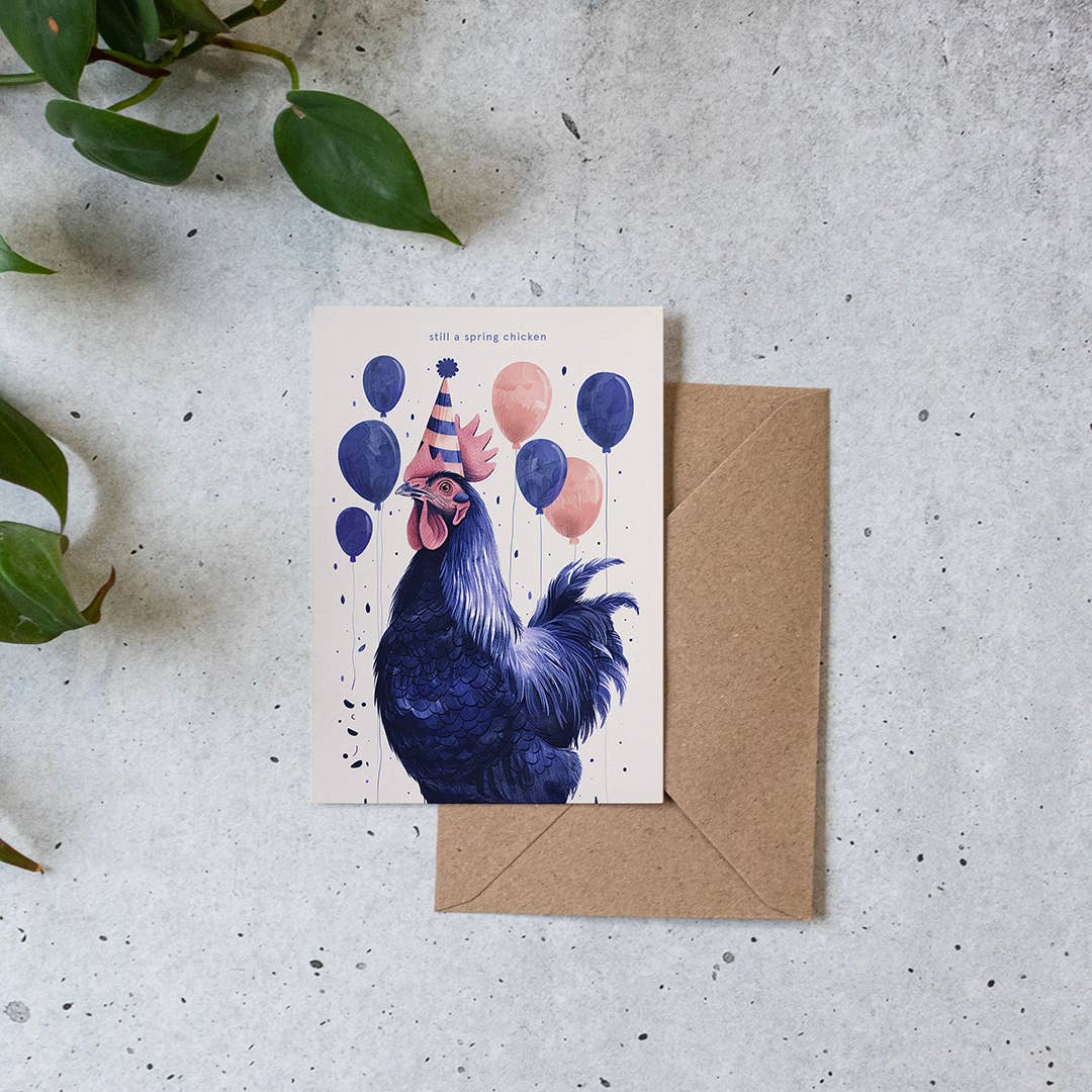 Botanopia - Still a spring chicken | Funny Birthday Cards