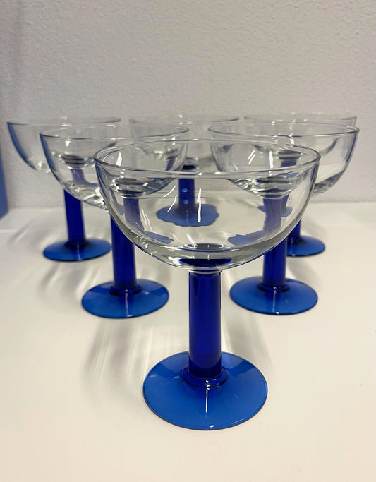 6 glass pedestal dessert bowls