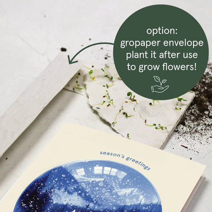 Botanopia - Season's Greetings Snow Globe| Christmas Card Holiday Card