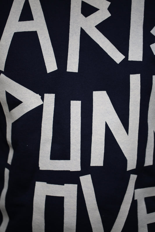 Art sweater "BLUE ART PUNK LOVE" on navy
