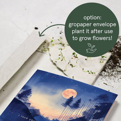 Botanopia - I love you to the moon and back | Love Card