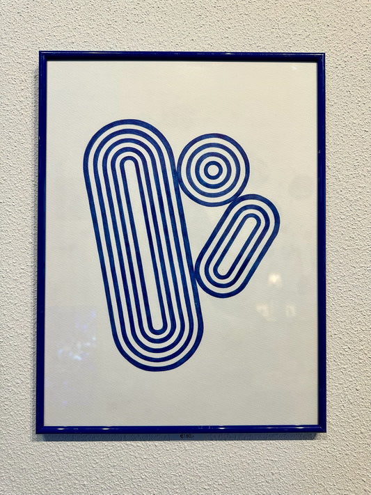 Arched Blue Balance 2 - original in kobalt painting