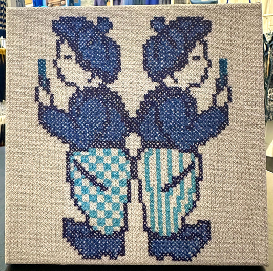 Delft Blue Printed Embroidery 6A