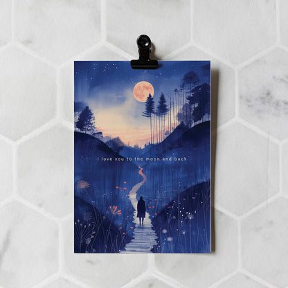 Botanopia - I love you to the moon and back | Love Card