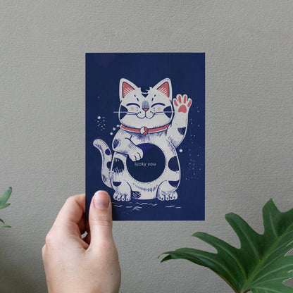 Botanopia - Lucky Cat | Everyday Greeting Card | Good luck card