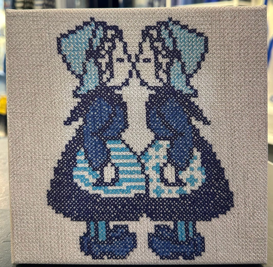 Delft Blue Printed Embroidery 3A