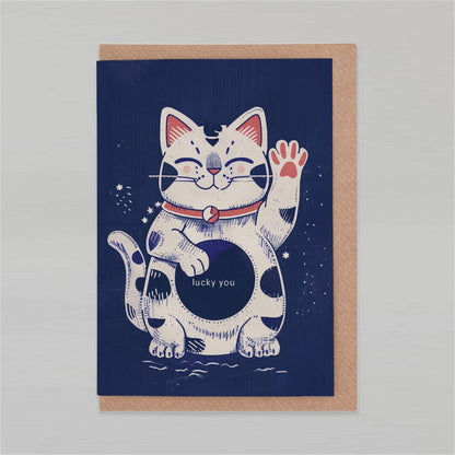 Botanopia - Lucky Cat | Everyday Greeting Card | Good luck card