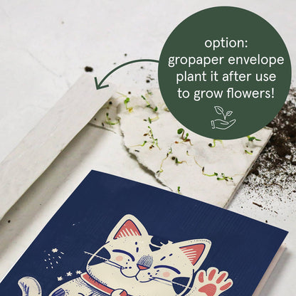 Botanopia - Lucky Cat | Everyday Greeting Card | Good luck card