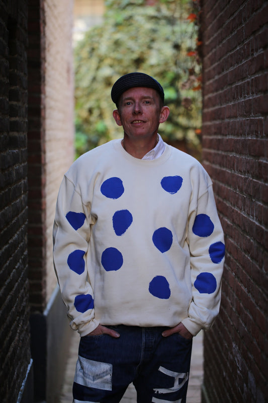 Art Sweater Blue Polka’s