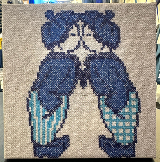 Delft Blue Printed Embroidery 2A