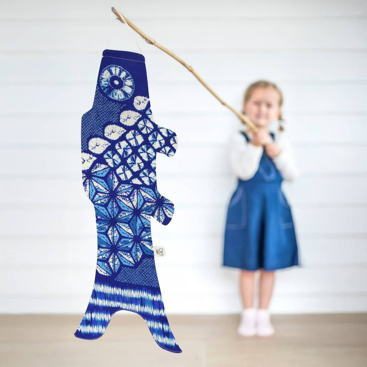MADAME MO - Koinobori Deep Shibori - unique decorative piece (S)