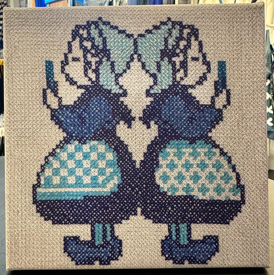 Delft Blue Printed Embroidery 7A