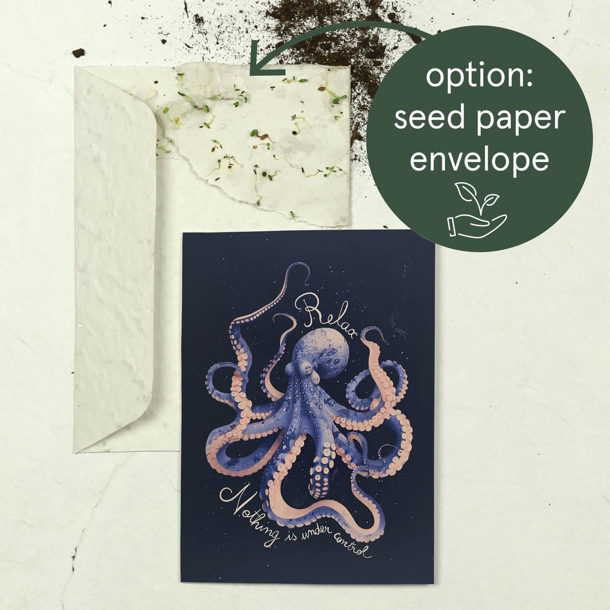 Botanopia - Relax, nothing is under control | Encouragement Card | Funny