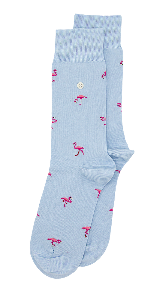 AG Socks Flamingos Light Blue