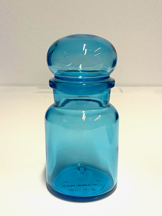 Apothecary bubble glass jar with lid
