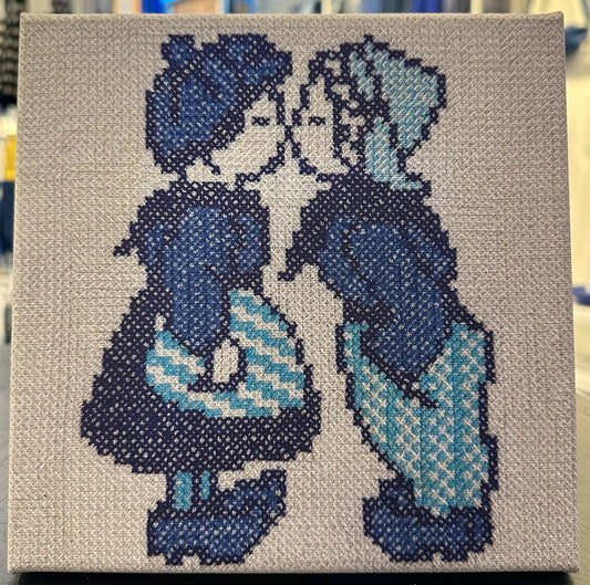 Delft Blue Printed Embroidery 4A