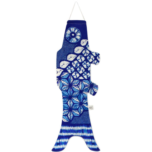 MADAME MO - Koinobori Deep Shibori - unique decorative piece (S)
