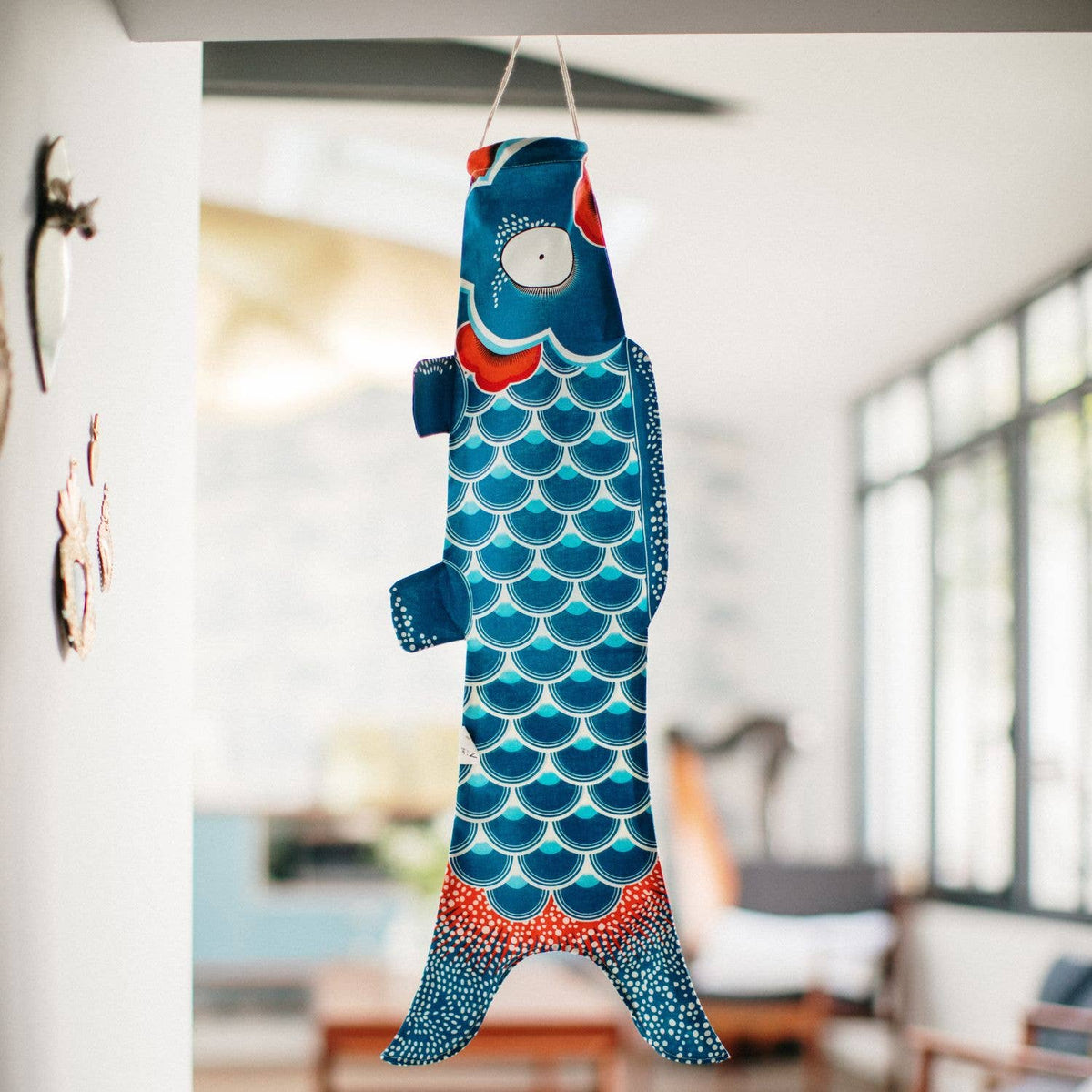 MADAME MO - Ocean Blue Koinobori - koi carp shaped  wall decor