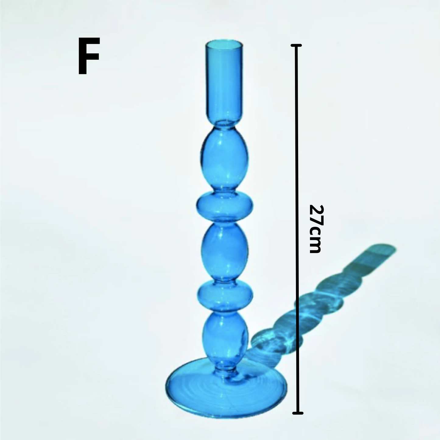 Blue Glass Candlestick Holder