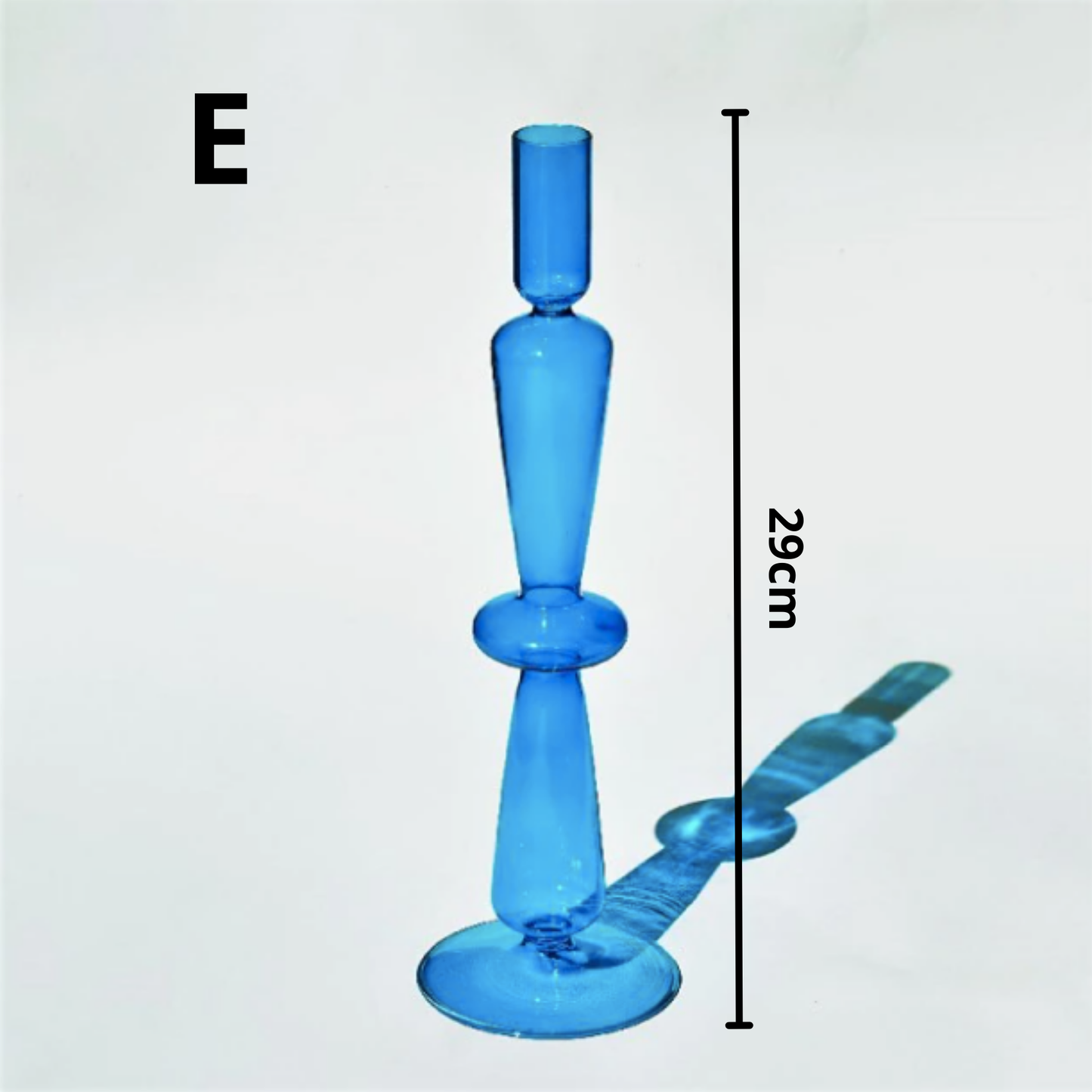 Blue Glass Candlestick Holder