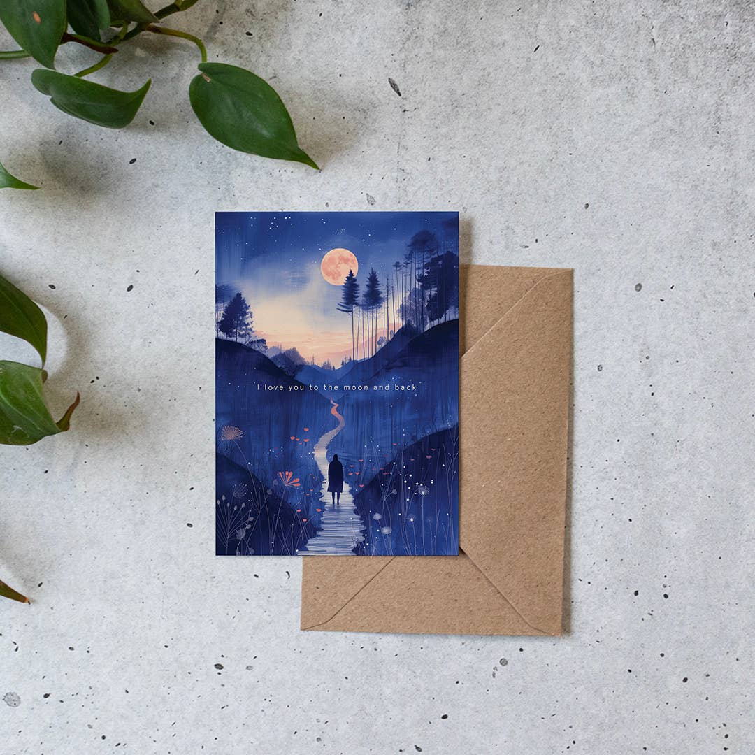 Botanopia - I love you to the moon and back | Love Card